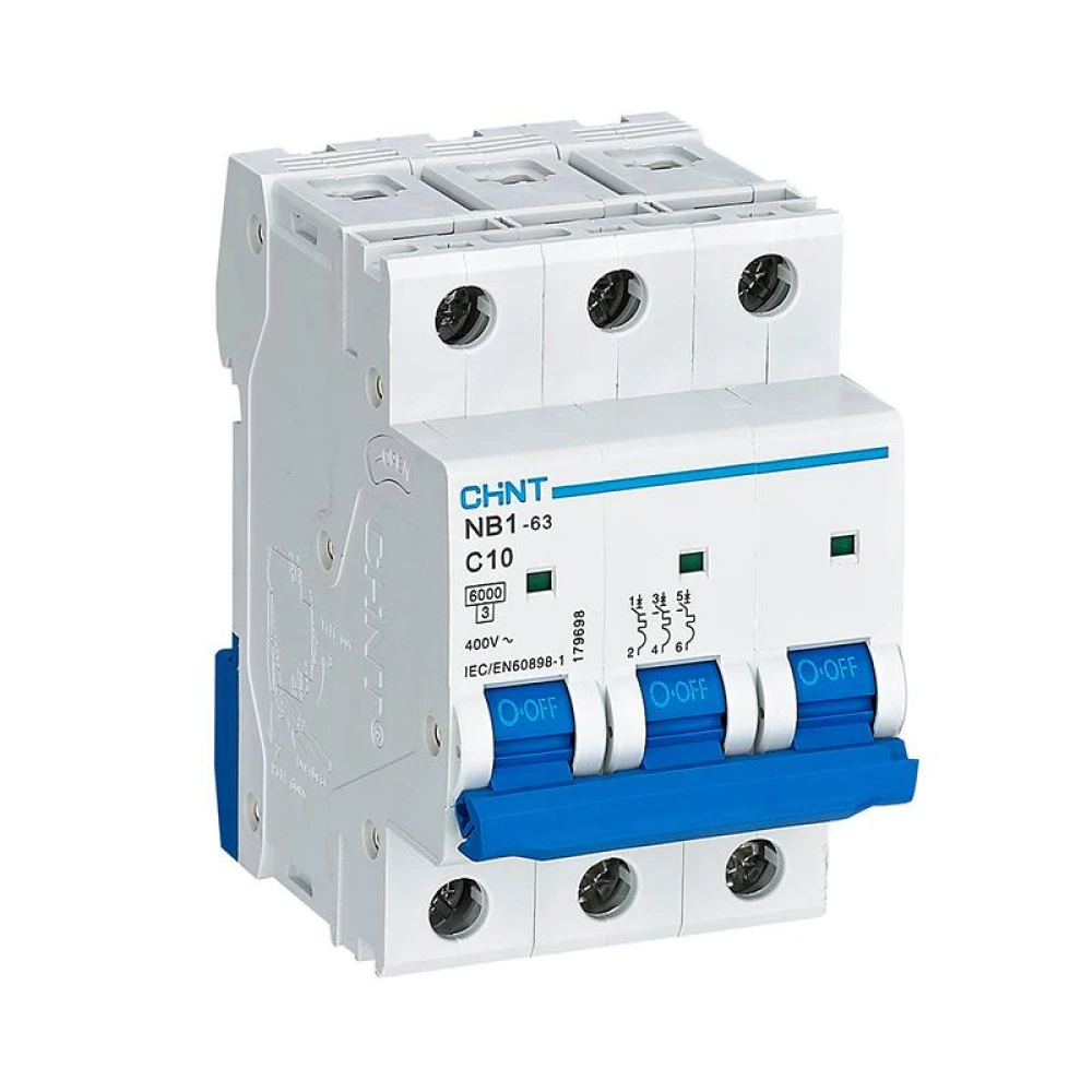 Disjoncteur Chint NB1-63 3P C10, 6 kA