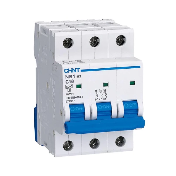 Disjoncteur Chint NB1-63 3P C16, 6 kA