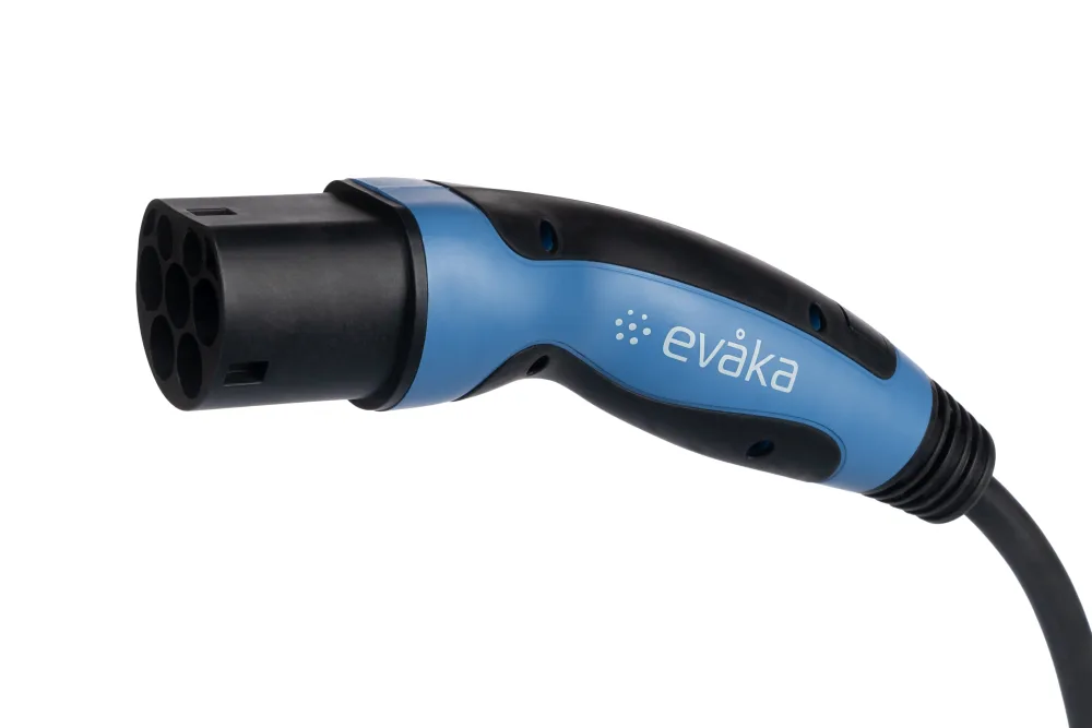 Evaka EV-ladekabel Type 2 til Type 2, 22 kW, 32 A, 5x6 mm², 1x0.5 mm², 5 m | EVA503325 | Sort