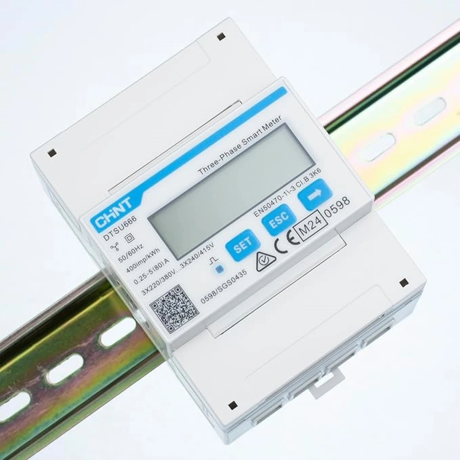 Compteur intelligent triphasé Chint DTSU666, direct 80 A, Modbus, MID