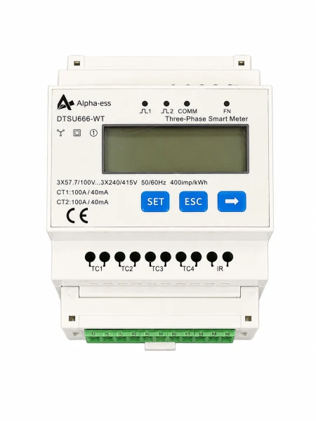Compteur intelligent triphasé AlphaESS DTSU666 avec 3 TC 100 A
